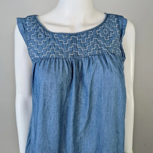 Loft Embroidered Peasant Blouse S - Picture 3 of 6